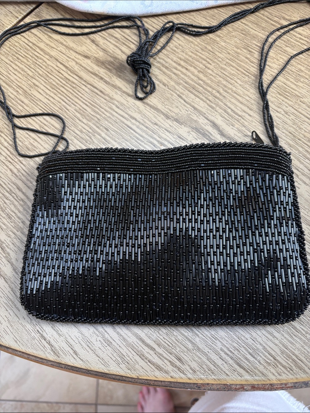 Walburg Black Beaded Vintage Purse lower price